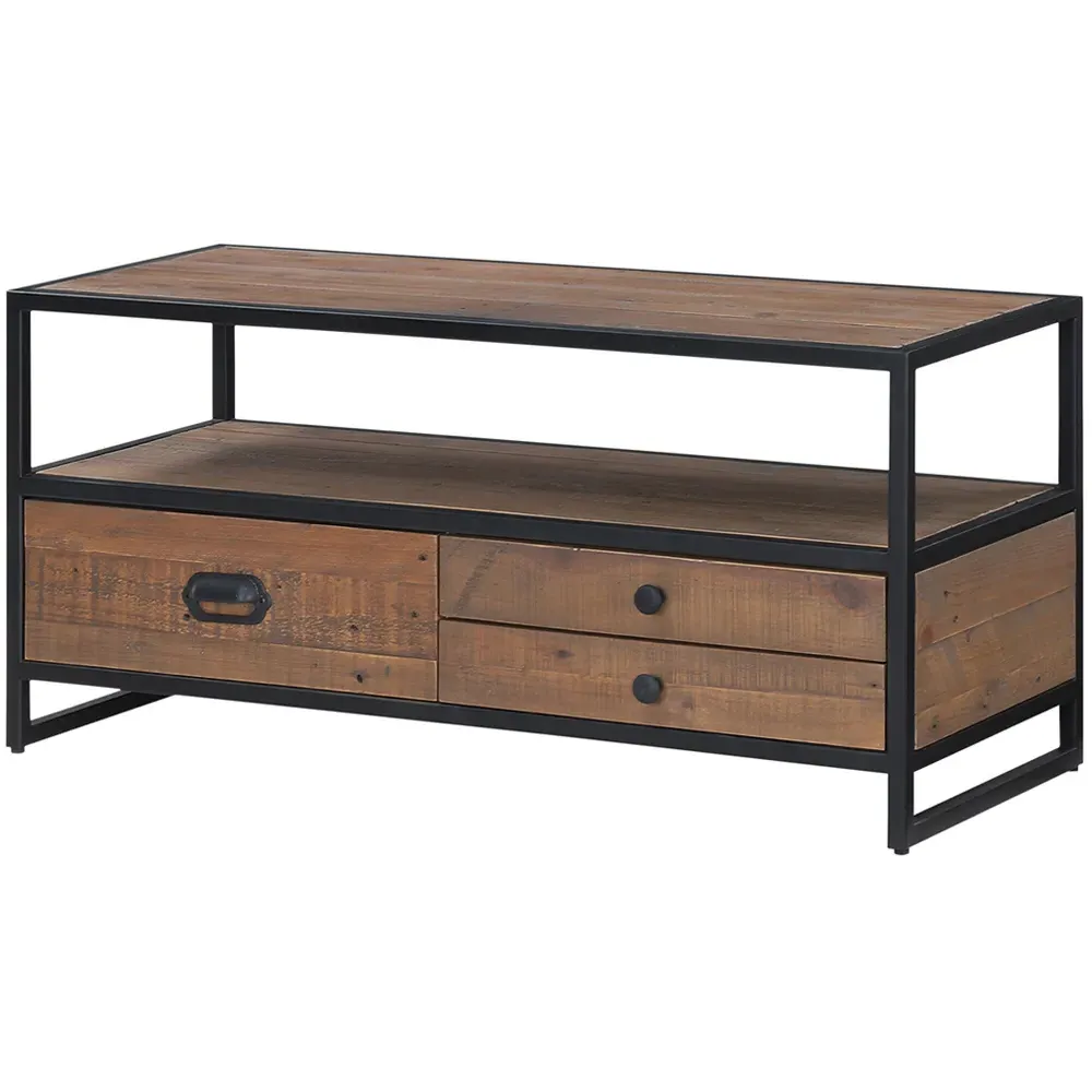 Ooki 3 Drawer TV Cabinet - Brown, Reclaimed Wood