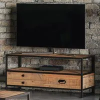 Ooki 3 Drawer TV Cabinet - Brown, Reclaimed Wood