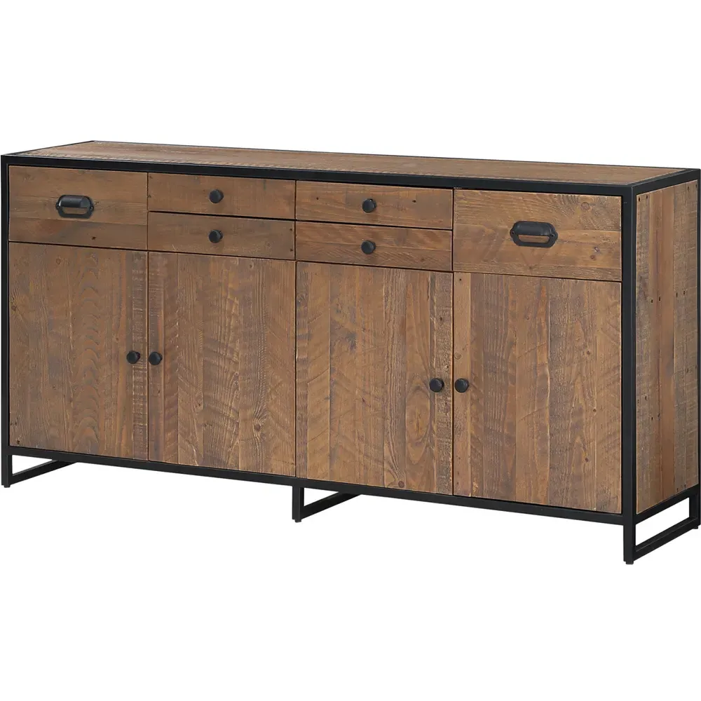 Ooki 4 Door 6 Drawer Sideboard - Brown, Reclaimed Wood