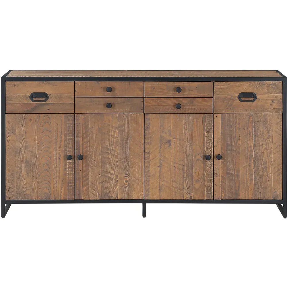 Ooki 4 Door 6 Drawer Sideboard - Brown, Reclaimed Wood