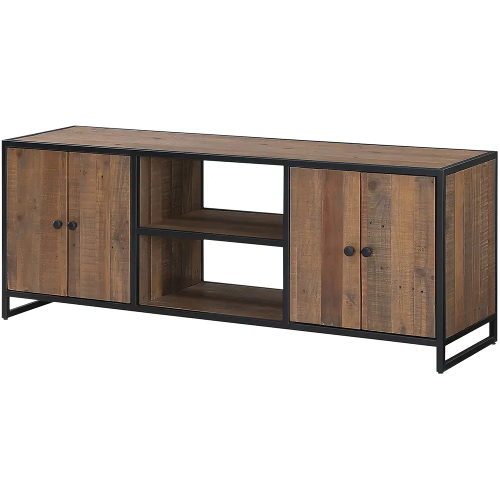 Ooki 4 Door Extra Large TV Cabinet - Brown, Reclaimed Wood