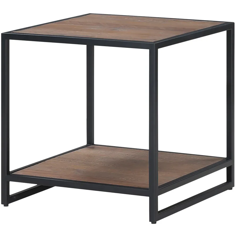 Ooki Open Side Table - Brown, Reclaimed Wood