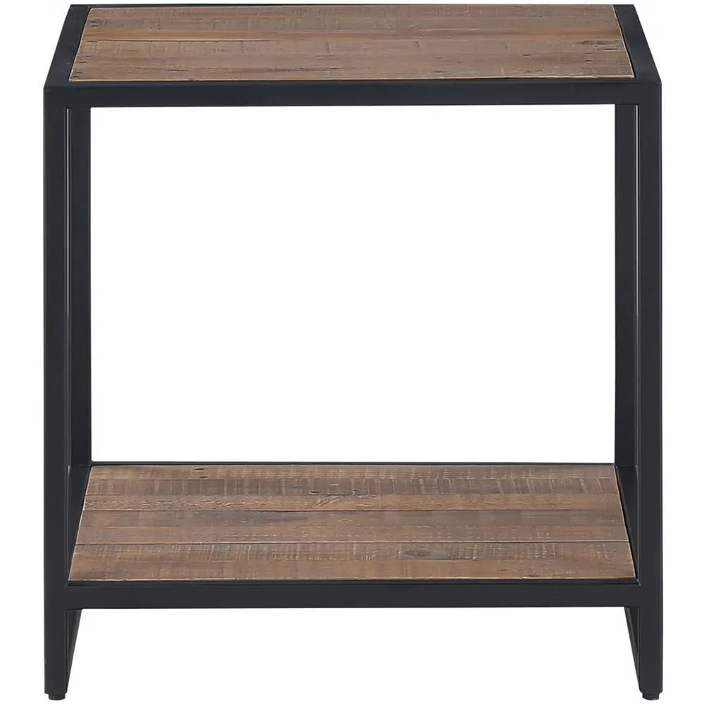 Ooki Open Side Table - Brown, Reclaimed Wood