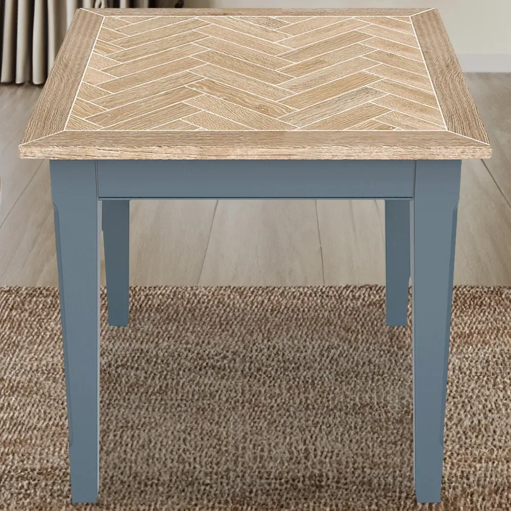 Signature 2-Seater Square Dining Table - Blue, Oak image