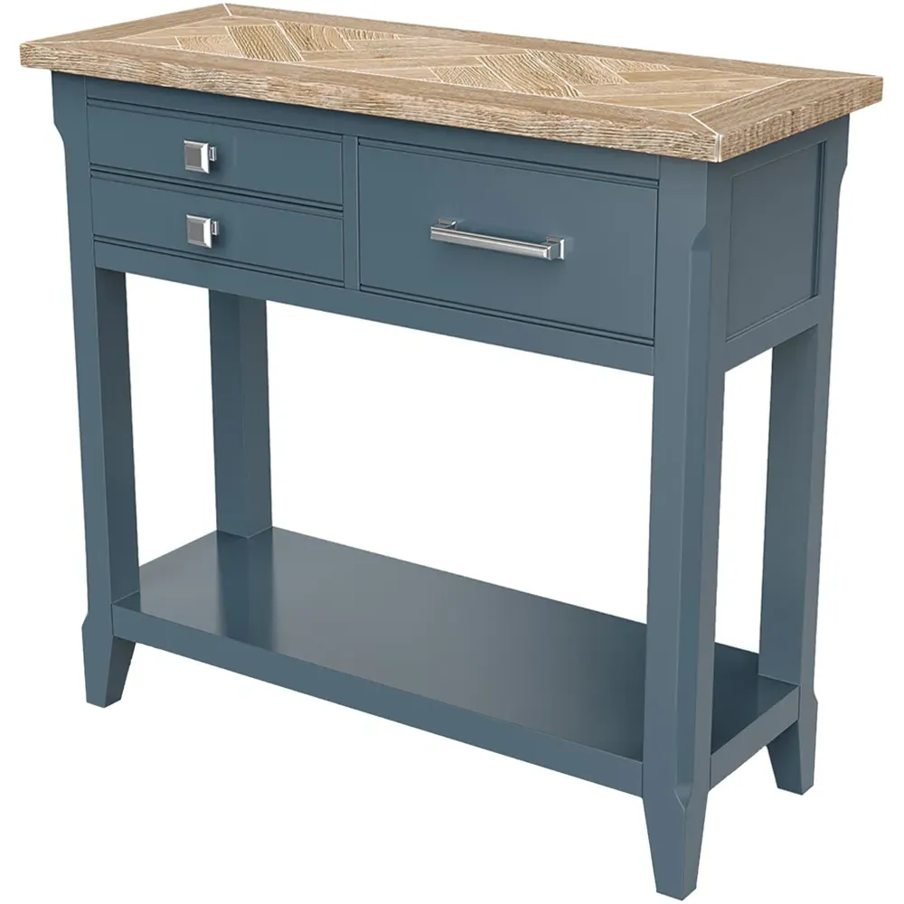 Signature 3 Drawer Console Table - Blue, Oak