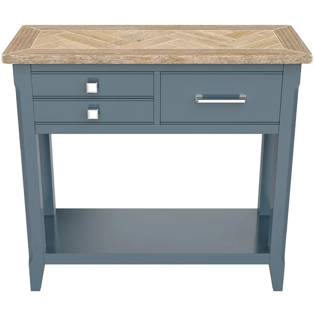 Signature 3 Drawer Console Table - Blue, Oak