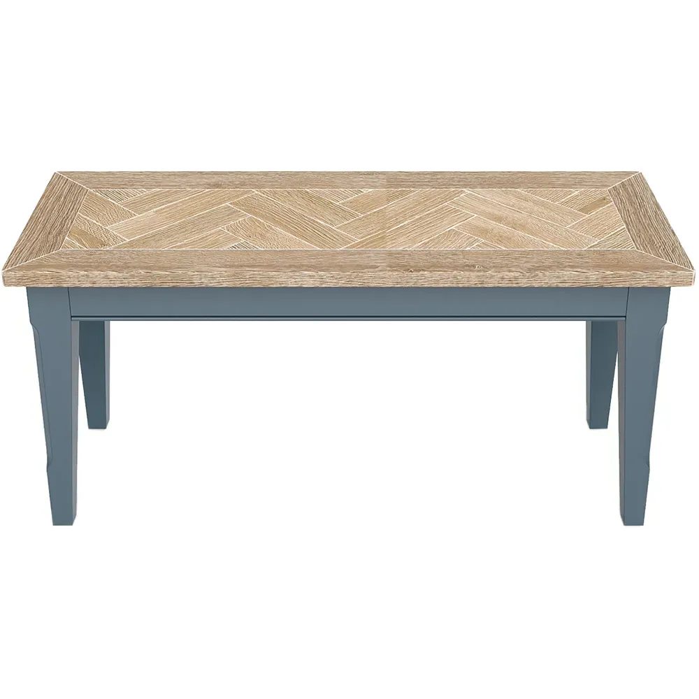 Signature 3 Seater Dining Bench - Blue, Oak