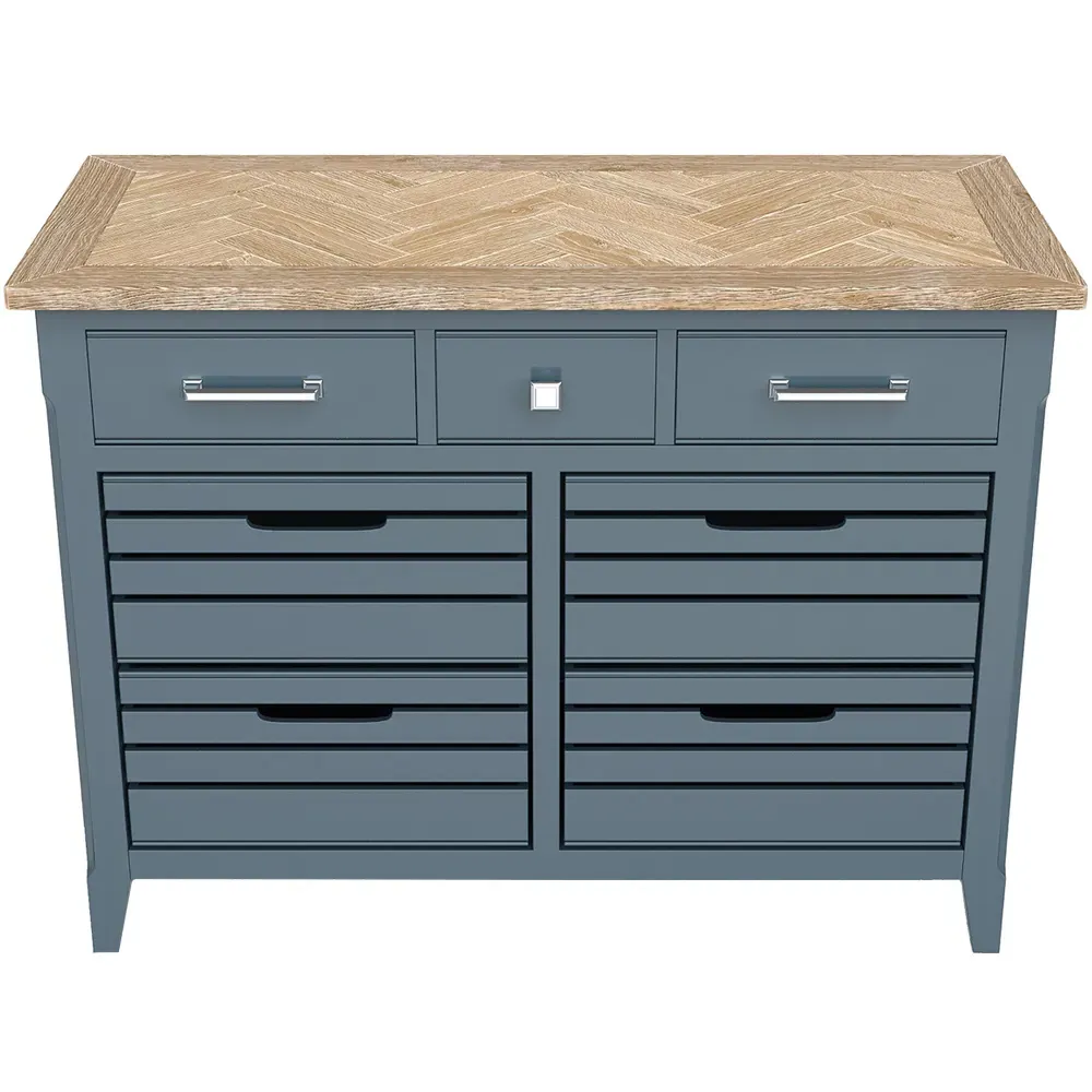 Signature 7 Drawer Sideboard - Blue, Oak