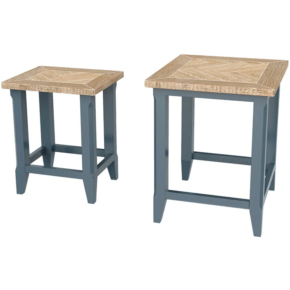 Signature Nest of Tables Set of 2 - Blue, Oak