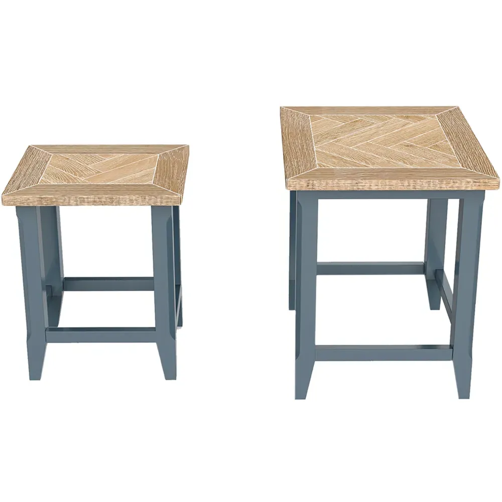 Signature Nest of Tables Set of 2 - Blue, Oak