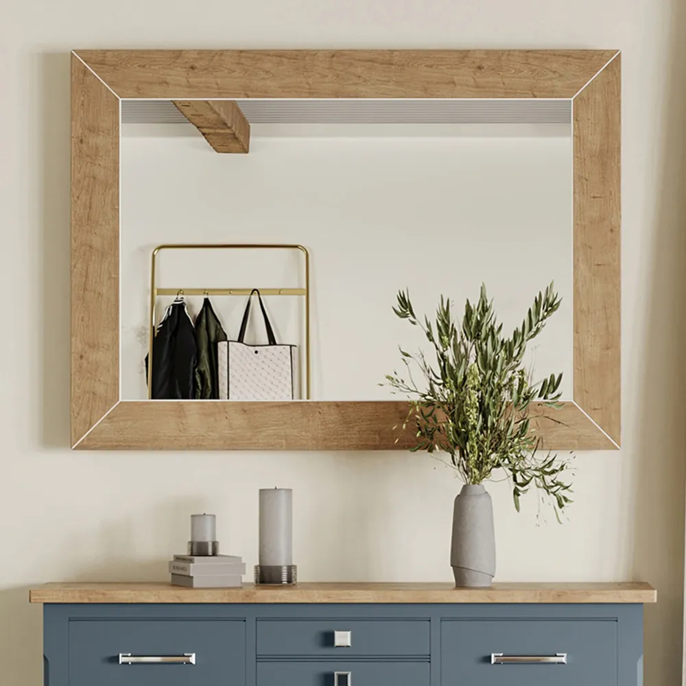 Signature Portrait Mirror - Blue, Oak