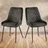 Signature Set of 2 Dining Chairs - Grey, Velvet