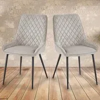 Signature Set of 2 Dining Chairs - Mink, Velvet