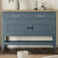Signature Small Sideboard with Storage - Blue, Oak