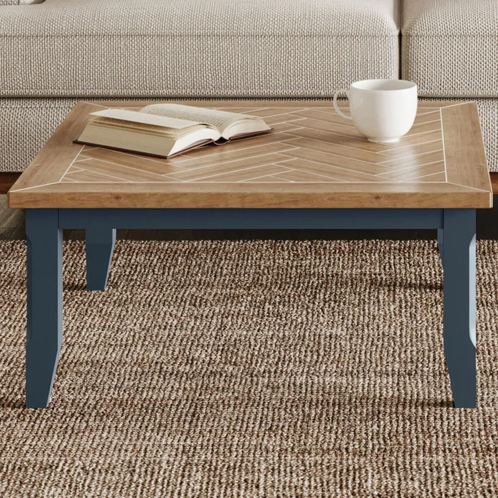 Signature Square Coffee Table - Blue, Oak