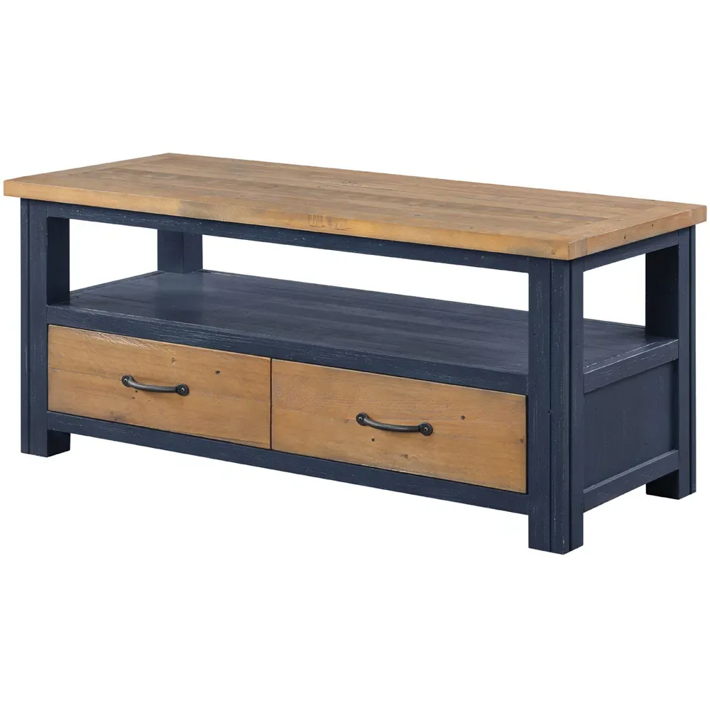 Splash of Blue 2 Drawer Widescreen TV Cabinet - Blue, Wood