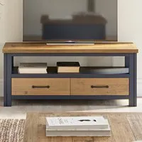 Splash of Blue 2 Drawer Widescreen TV Cabinet - Blue, Wood