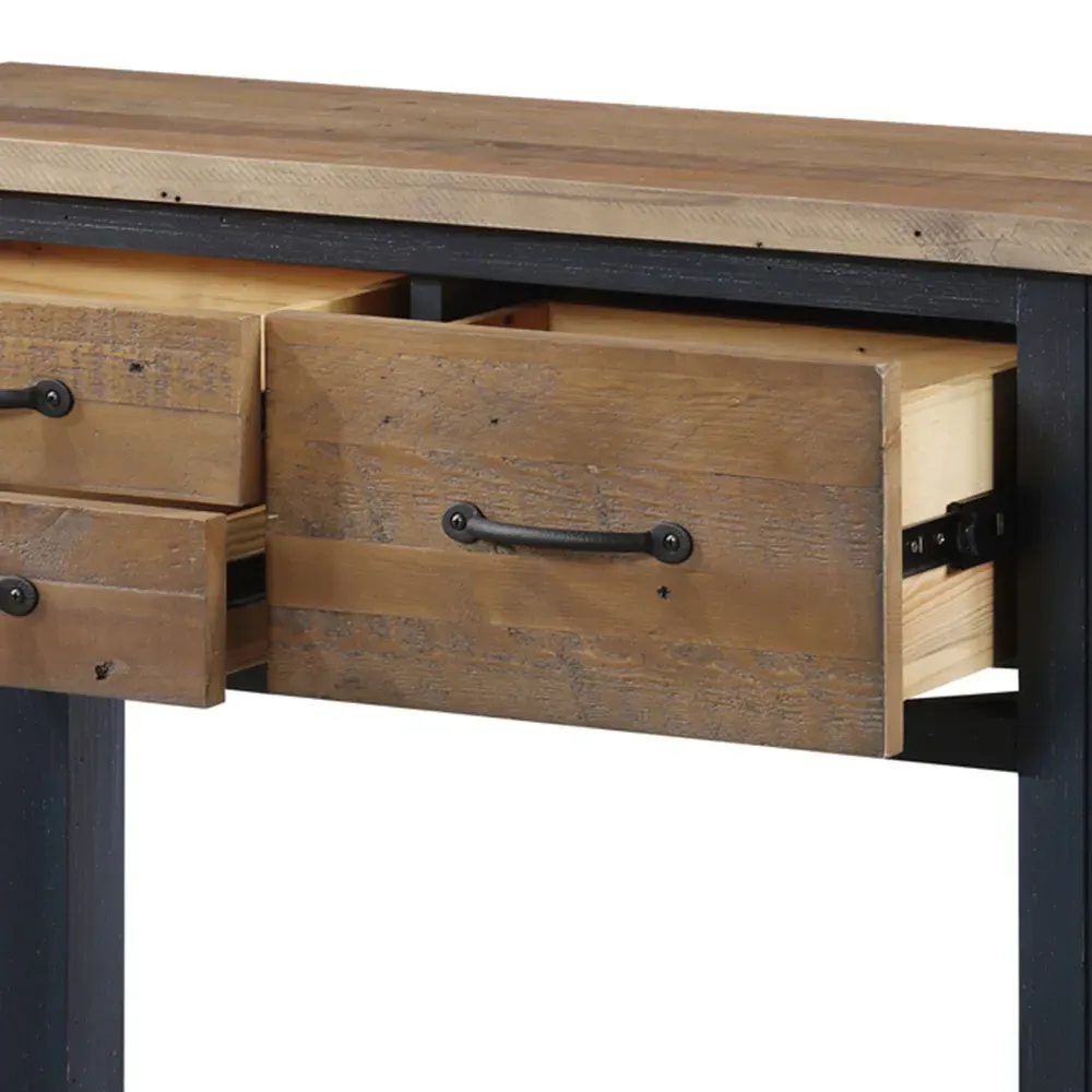 Splash of Blue 3 Drawer Console Table with Shelf - Blue, Wood