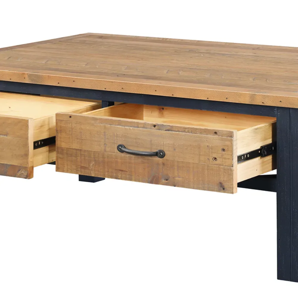 Splash of Blue 4 Drawer Coffee Table - Blue, Wood