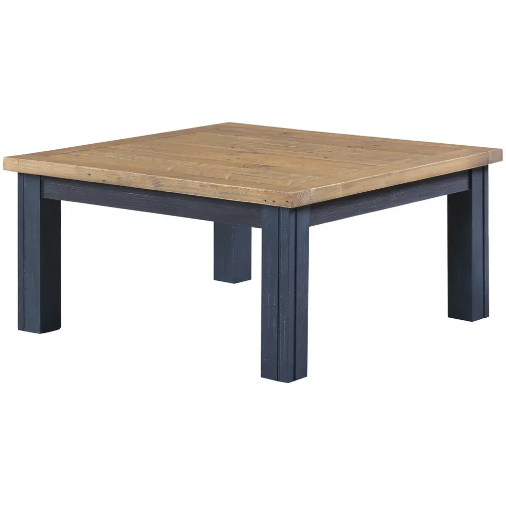 Splash of Blue Square Coffee Table - Blue, Wood