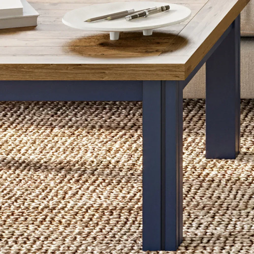 Splash of Blue Square Coffee Table - Blue, Wood