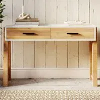 Trinity 2 Drawer Console Table - White, Reclaimed Wood