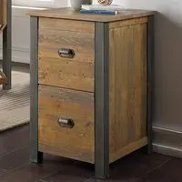 Urban 2 Drawer Filing Cabinet - Brown, Reclaimed Wood