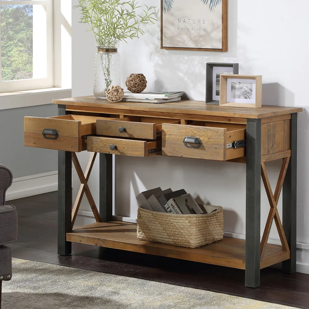 Urban 4 Drawer Console Table - Brown