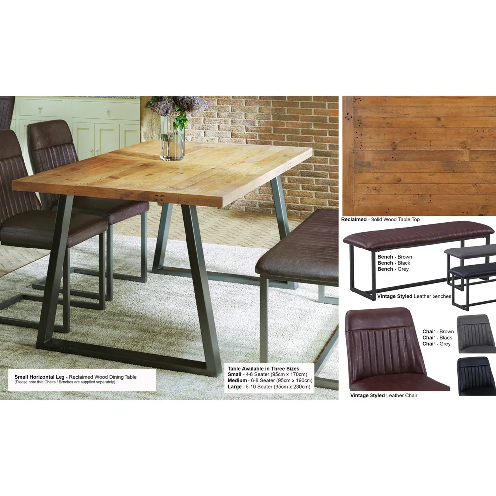 Urban 6-Seater Reclaimed Dining Table - Brown