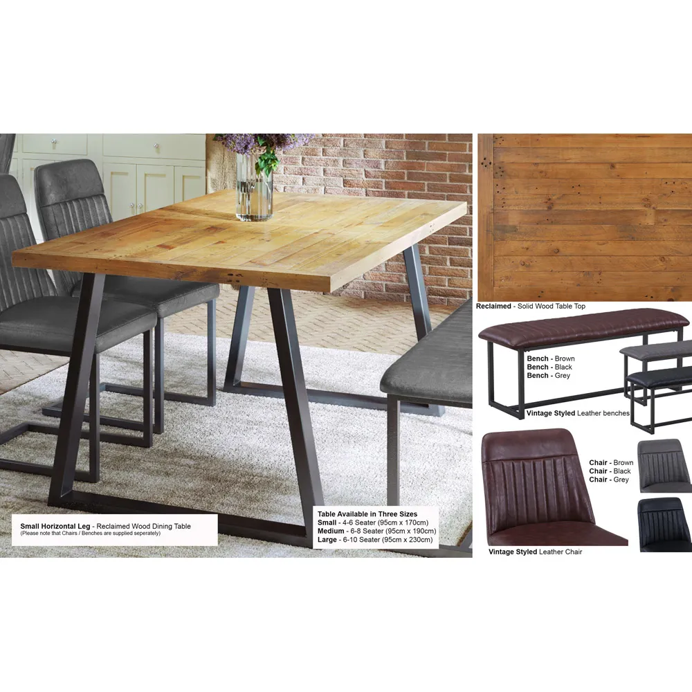 Urban 6-Seater Reclaimed Dining Table - Brown