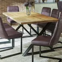 Urban 8-Seater Cross-Leg Reclaimed Dining Table - Brown