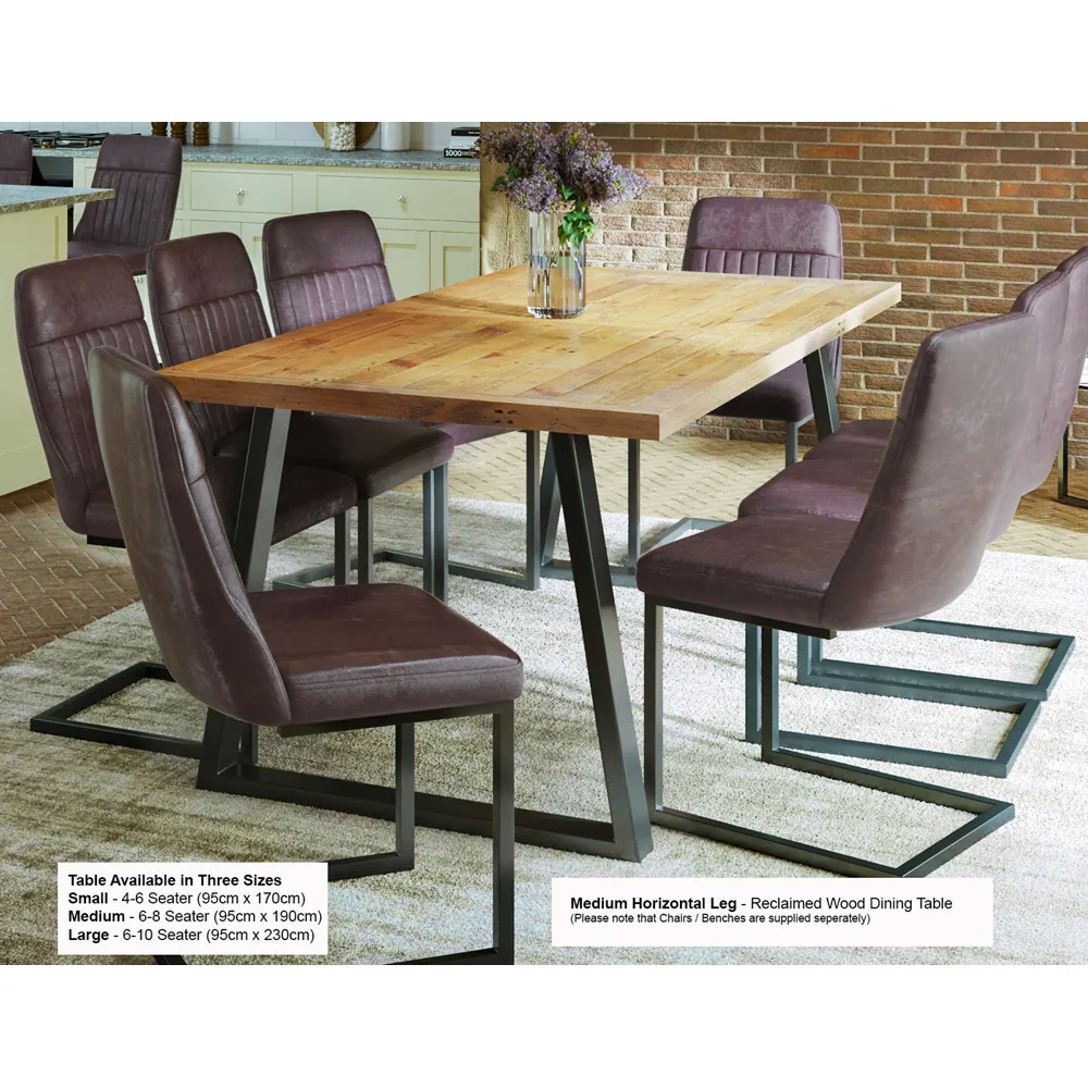 Urban 8-Seater Reclaimed Dining Table - Brown