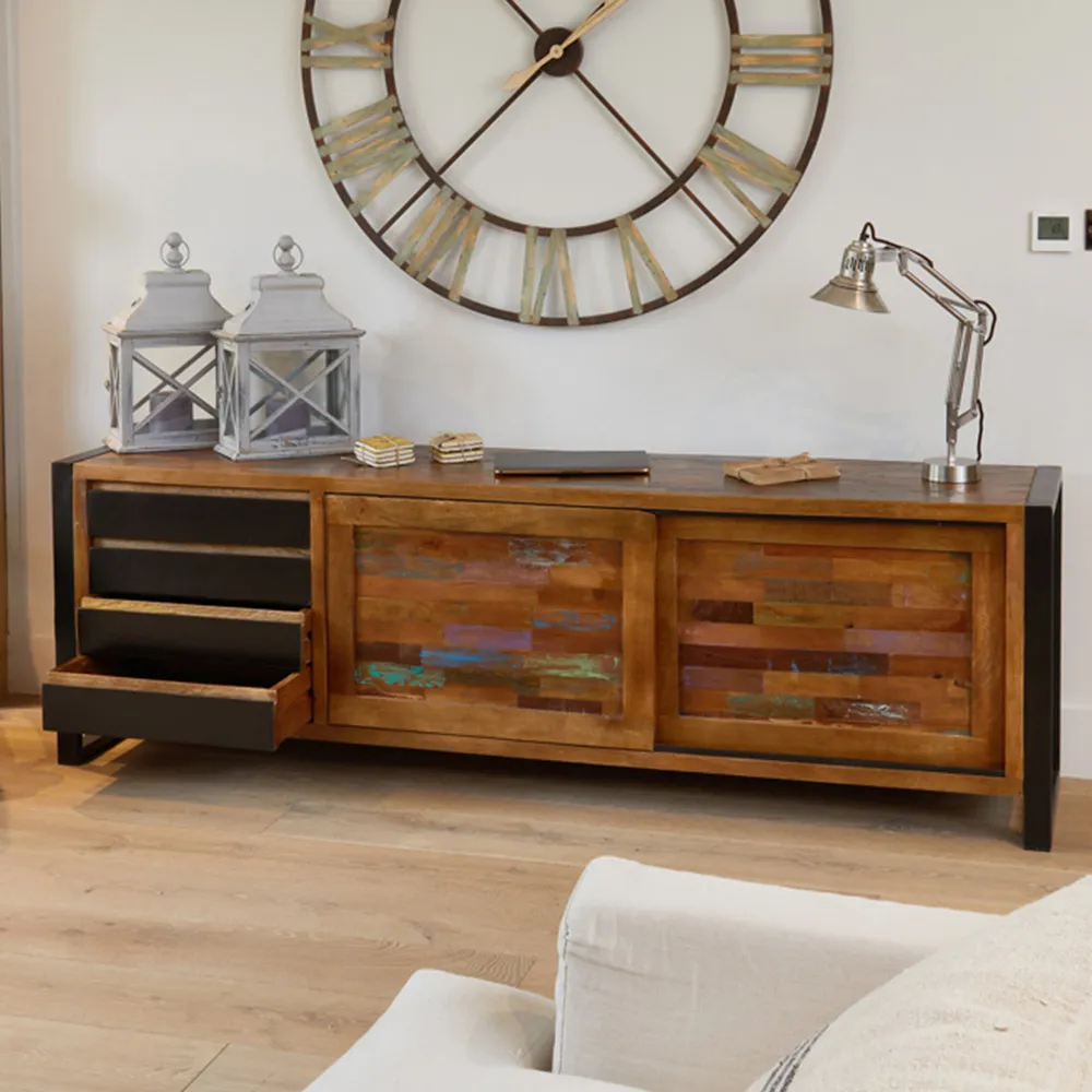 Urban Chic 2 Door 4 Drawer Sideboard - Multi, Reclaimed Wood