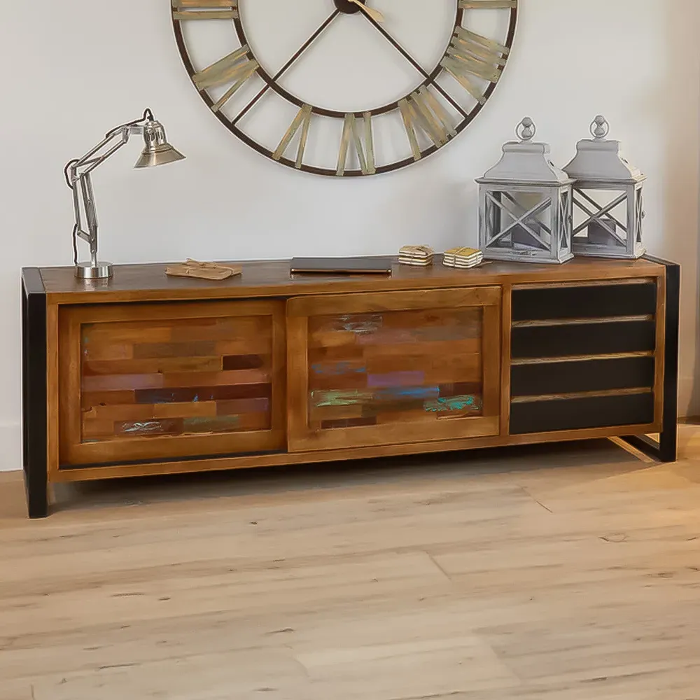 Urban Chic 2 Door 4 Drawer Sideboard - Multi, Reclaimed Wood