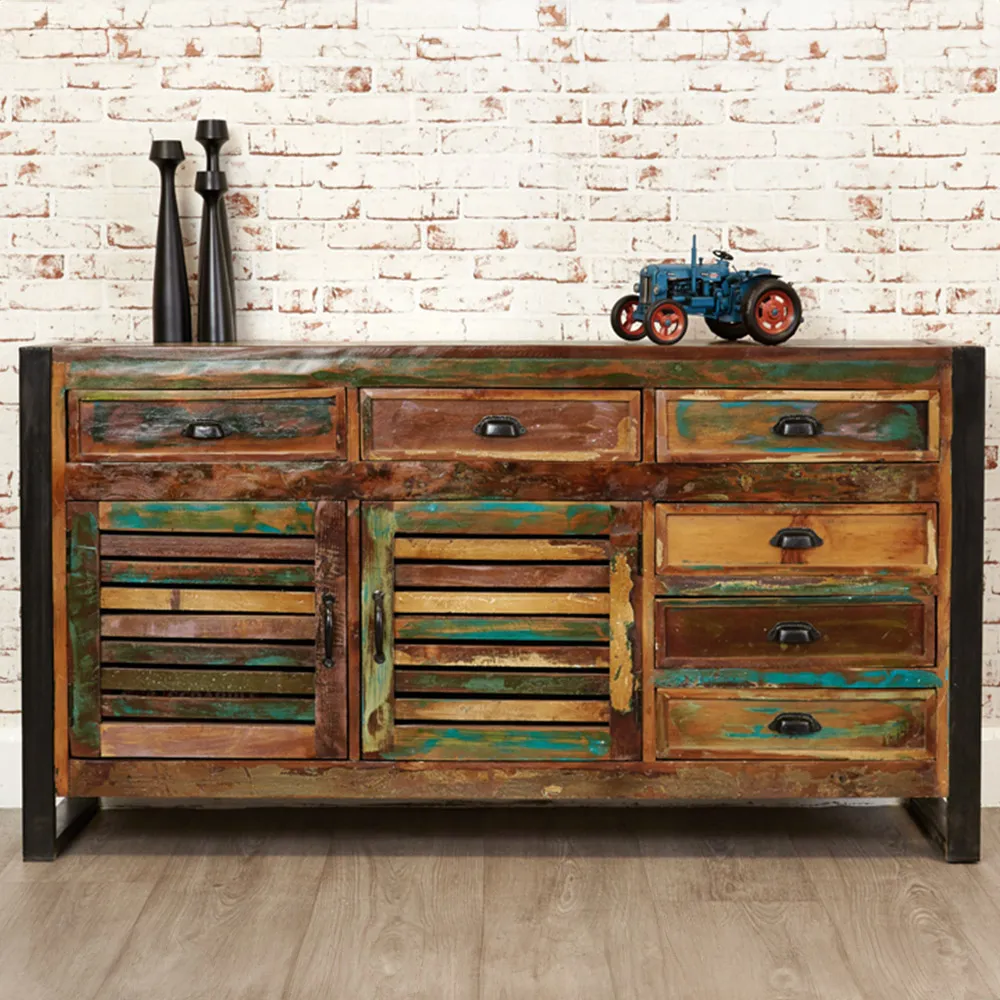 Urban Chic 2 Door 6 Drawer Sideboard - Multi, Reclaimed Wood