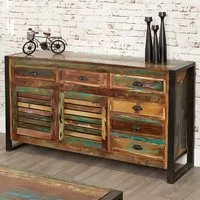 Urban Chic 2 Door 6 Drawer Sideboard - Multi, Reclaimed Wood