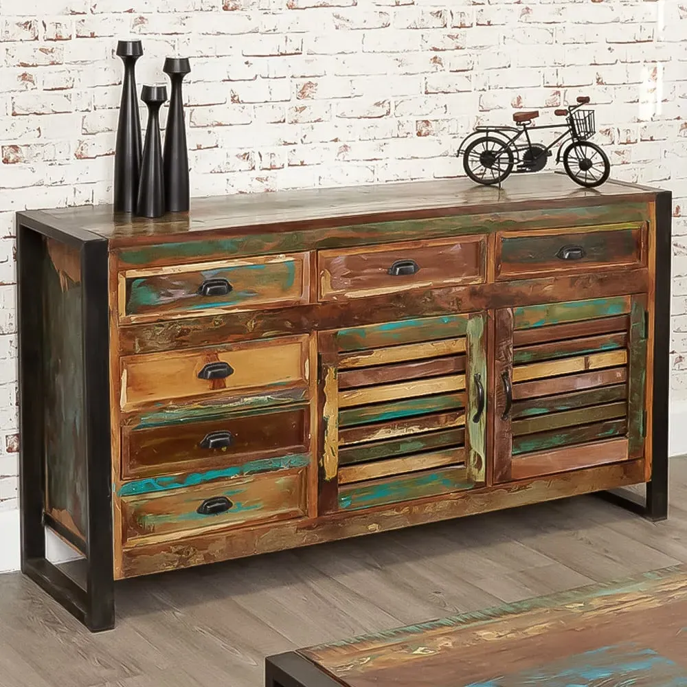 Urban Chic 2 Door 6 Drawer Sideboard - Multi, Reclaimed Wood