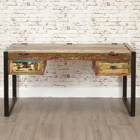 Urban Chic 2 Drawer Flip Top Dressing Table - Multi, Reclaimed Wood