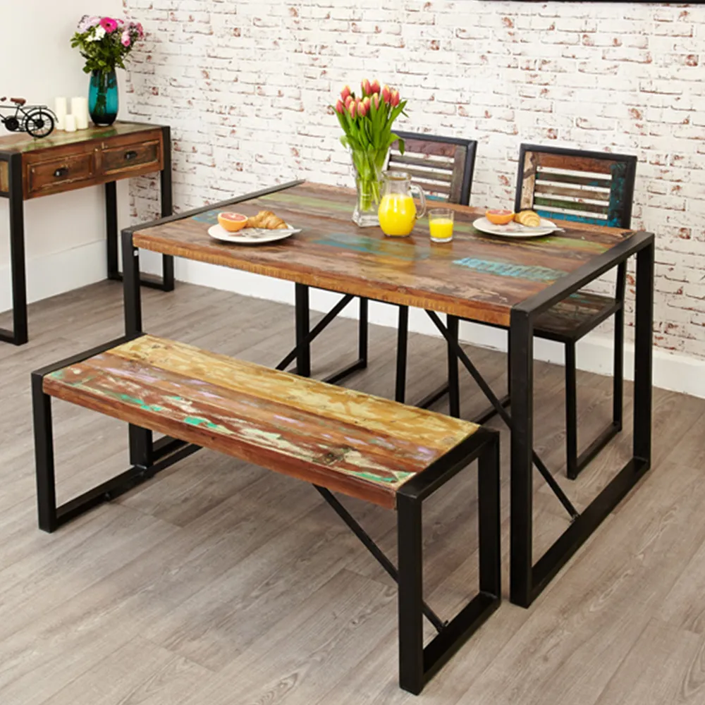 Urban Chic 2-Seater Dining Bench - Multi, Reclaimed Wood