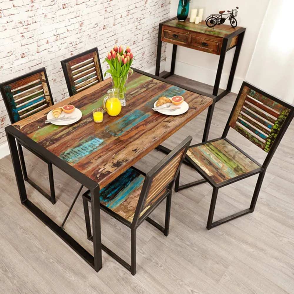 Urban Chic 4-Seater Dining Table - Multi, Reclaimed Wood