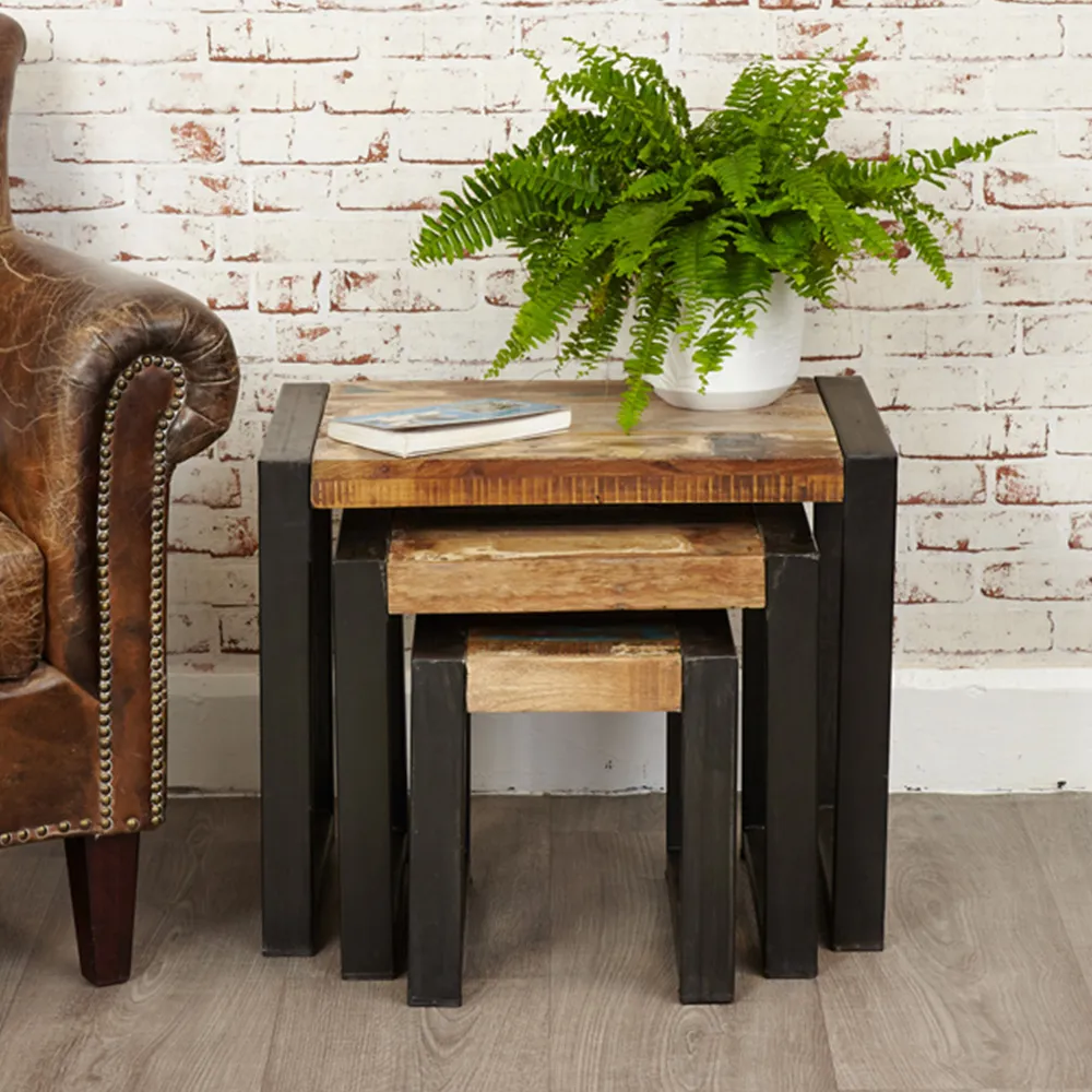 Urban Chic Nest of Tables Set of 3 - Multi, Reclaimed Wood