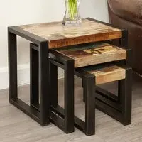 Urban Chic Nest of Tables Set of 3 - Multi, Reclaimed Wood