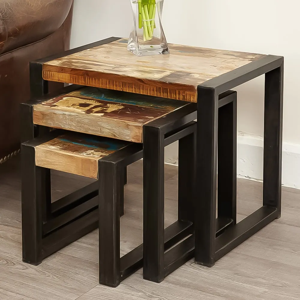 Urban Chic Nest of Tables Set of 3 - Multi, Reclaimed Wood image