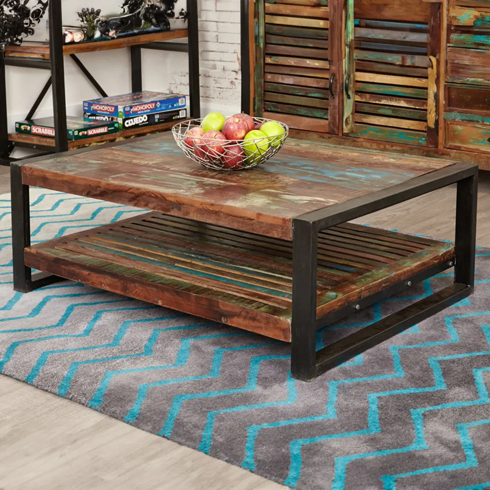 Urban Chic Rectangular Coffee Table - Multi, Reclaimed Wood