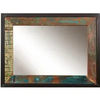 Urban Chic Rectangular Wall Mirror - Multi, Reclaimed Wood