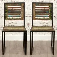 Urban Chic Set of 2 Dining Chairs - Multi, Reclaimed Wood