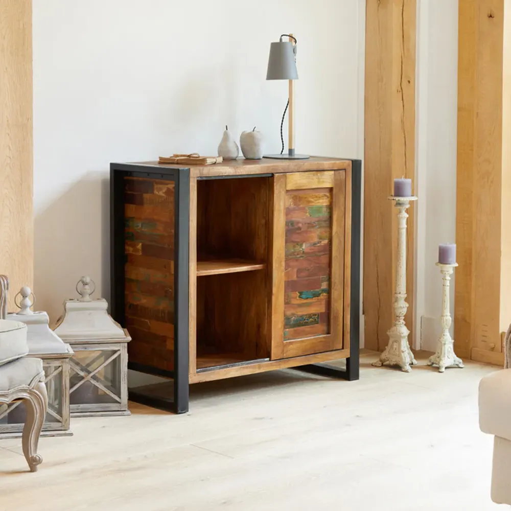 Urban Chic Single Door Storage Cabinet with 4 Drawers - Multi