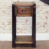 Urban Chic Single Drawer Lamp Table - Multi, Reclaimed Wood