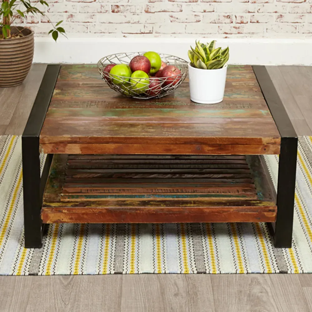 Urban Chic Square Coffee Table - Multi, Reclaimed Wood