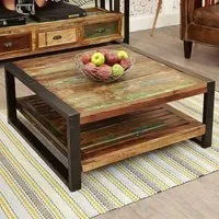 Urban Chic Square Coffee Table - Multi, Reclaimed Wood